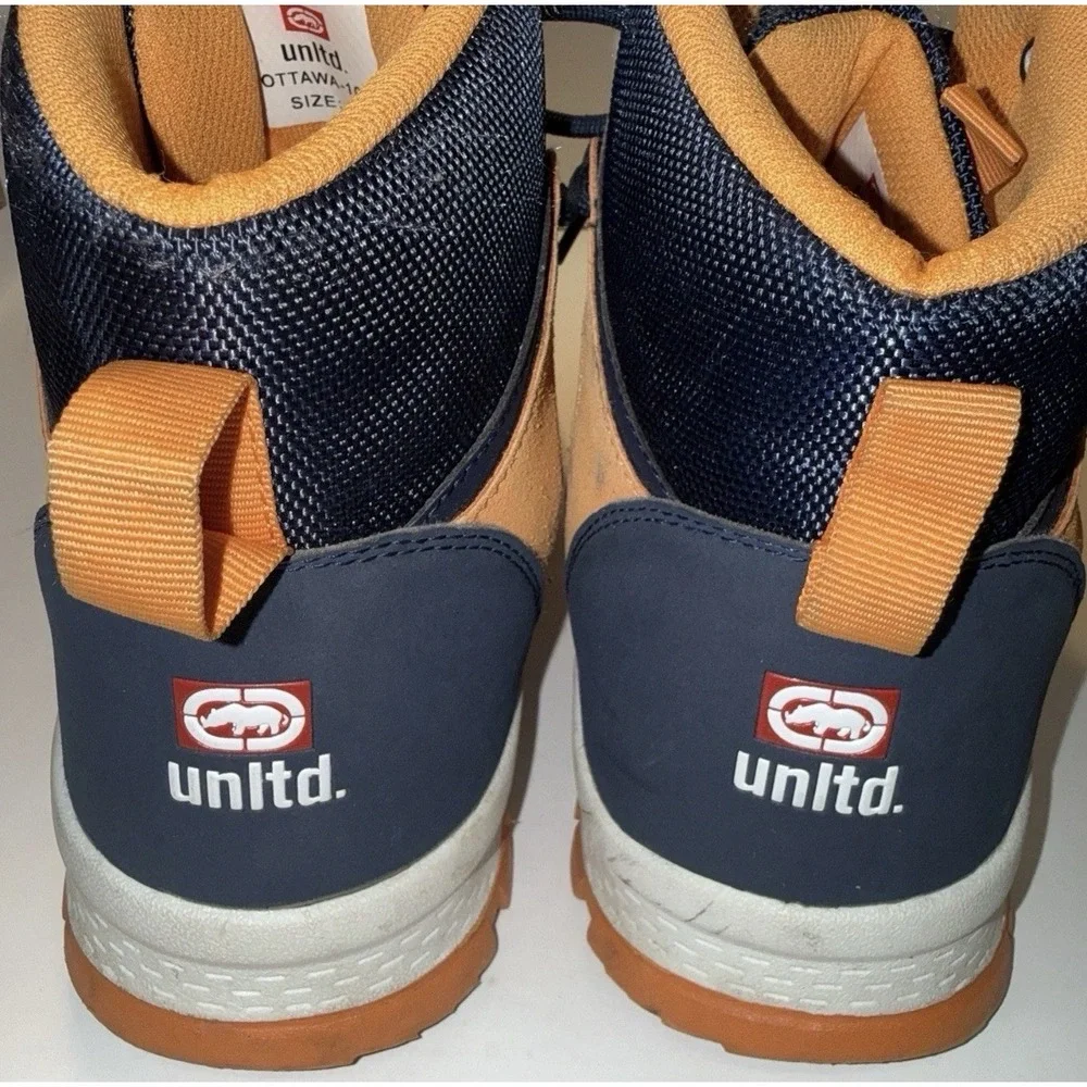 Men's Ecko UNLTD Woven Hiking Boot Orange/Navy Blue Size 11